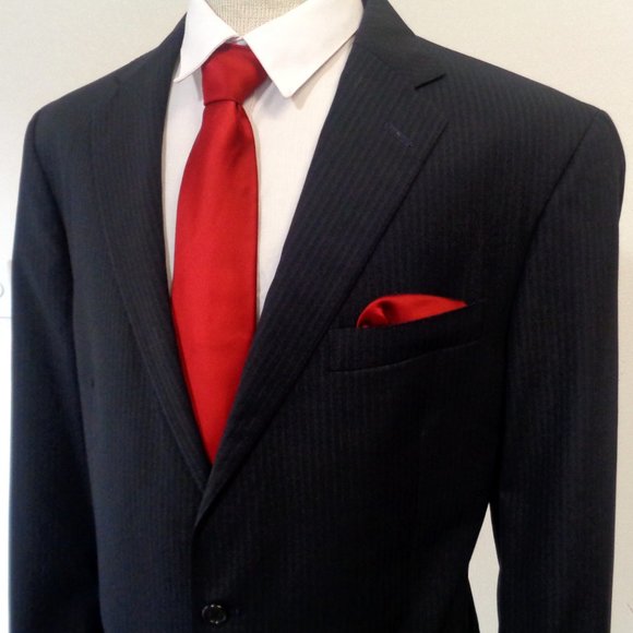 HART SCHAFFNER MARX MEN  BLACK SUIT MADE IN USA - Picture 2 of 8